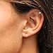 Sterling Silver 2mm Princess-Cut Square Stud Tiny CZ Cartilage Earrings for Men Women