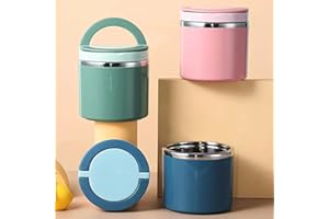 Lunch Box - Stainless Steel Thermal Container with Leakproof Lid, Large Capacity Insulated Meal Jar for Office, Commuters & O