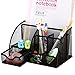 RosyMyth Wire Mesh Desk Organizer with 6 Compartments+ Drawer | The Mesh Collection,Perfect for Office, Students, or Home,Black