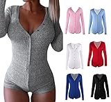Moxeay Sexy V-neck One Piece Bodysuit Bodycon Rompers