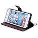 for iPhone 6 / 6S Wallet Case, (TM) Sun Pattern Embossed PU Leather Magnetic Flip Cover Card Holders & Hand Strap Wallet Purse Case for iPhone 6 / 6S [4.7 Inch] - Brown