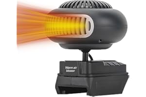 Gencokok Battery Operated Space Heater, Battery Powered Heater with 180° Swivel Head, Portable Heater Battery Powered, 2 Temperature Set Battery Heater Cordless, Fit DCB201 DCB203 (body+5 batteies)