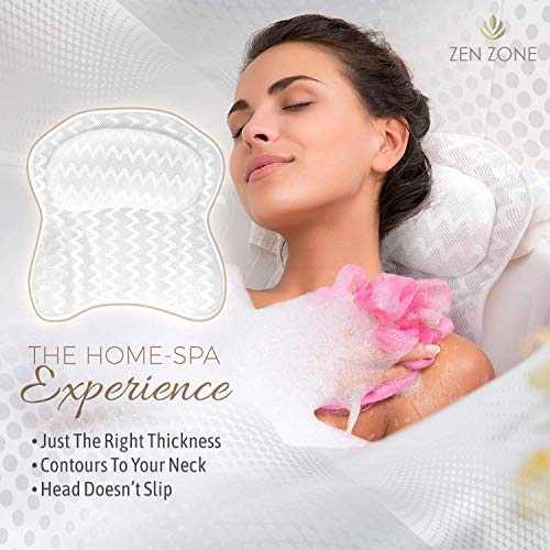 Luxurious Bath Pillow for Tub Ergonomic Bath Pillow for Neck and Back