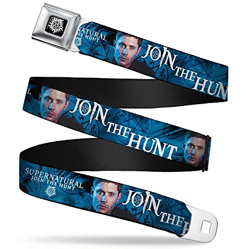 Supernatural Dean/join The Hunt Blues/white Seatbelt Belt