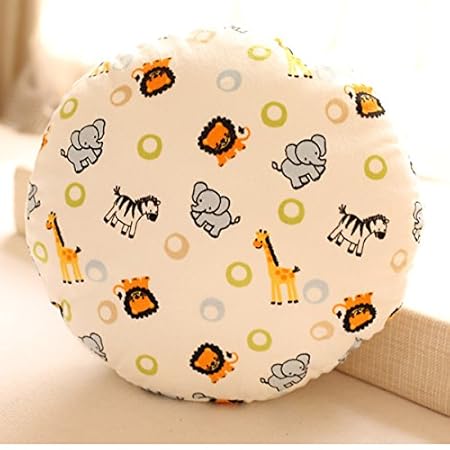 POPRY Cartoon Zoo Elefant Löwe AFFE Plüsch weiche Polster und Kissen Kissen Back Office, schwarzen und weißen Kreis, 40 Zenti
