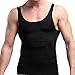 Mens Slimming Body Shaper Vest Shirt Abs Abdomen Slim, Active Shirt Tank Top (Large, Black)