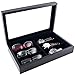 Caddy Bay Collection Large Sunglasses Case Display Storage Box with Glass Top Holds 6 Pairs
