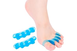 HLOES 2PCS Toe Spacers for Women and Men, Toe Separators for Pedicure, Bunion Corrector, Hammer Toe Straightener, Plantar Fas