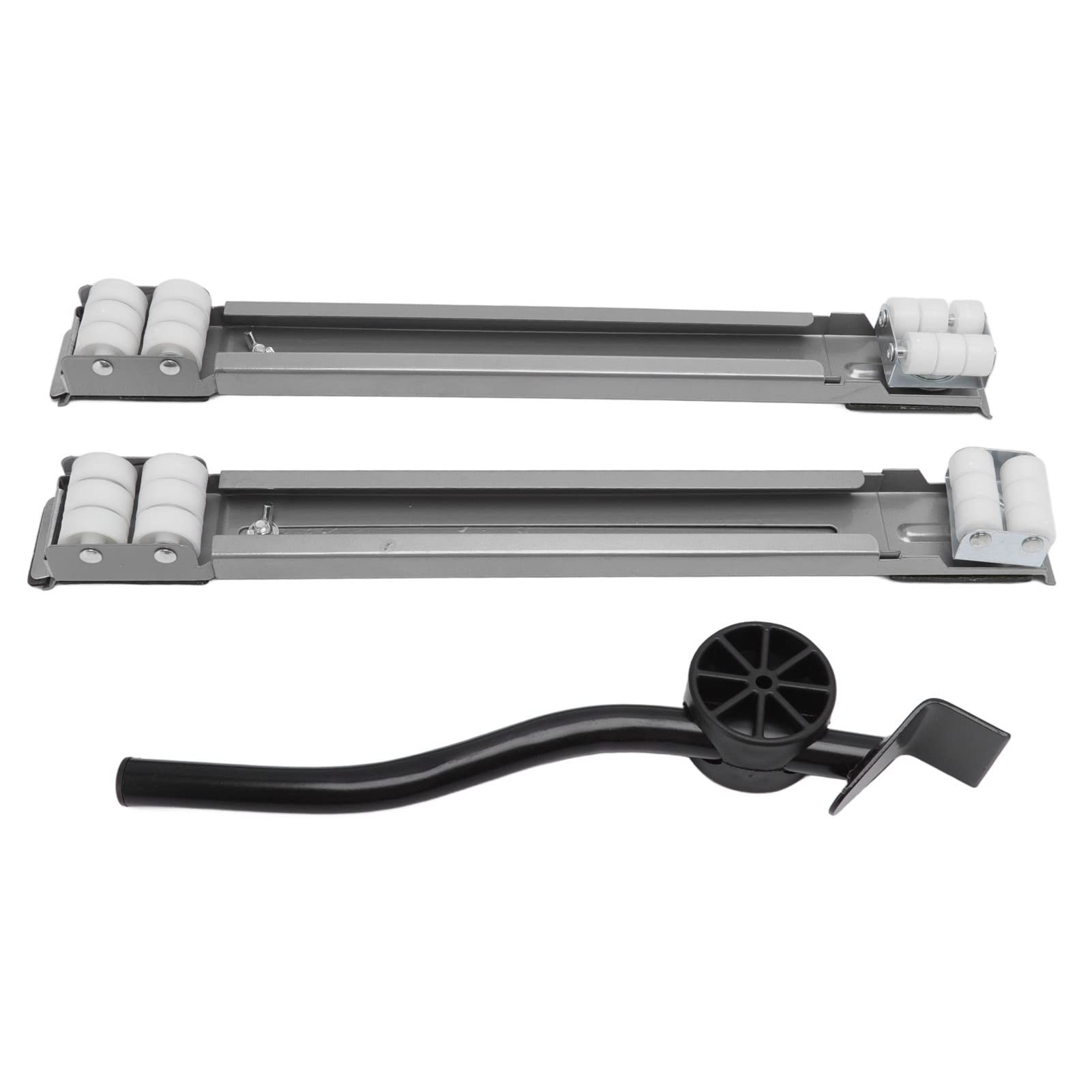 300KG Heavy Duty Appliance Extensible Roller, Furniture Dolly Mobile Roller Universal Wheel Base with Pry Bar, 70cm Fridge Stand Moving Cart for Heavy Objects(Silver)