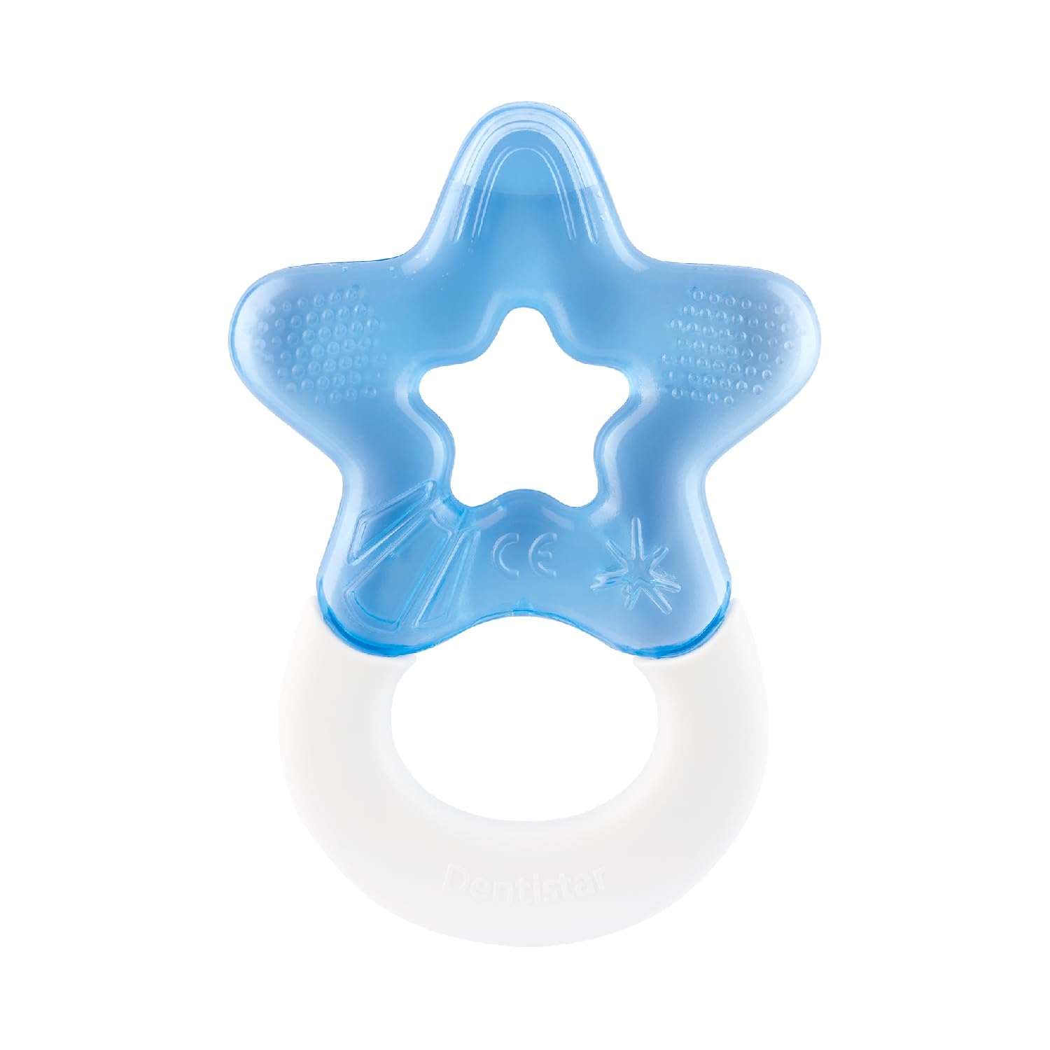 Dentistar Cool Teething Star Pack of 1, Teething Baby Toy for Infants Aged 3+ Months, Soft Silicone Baby Teething Ring for Tooth and Gum Pain Relief – Blue