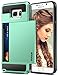 Galaxy Note 5 Case, Vofolen Galaxy Note 5 Wallet Case Card Holder Slot Dual Layer Protective Cover Anti-scratch Hard Shell Shock Absorbing TPU Soft Tough Bumper Armor Case for Galaxy Note 5 (Mint)