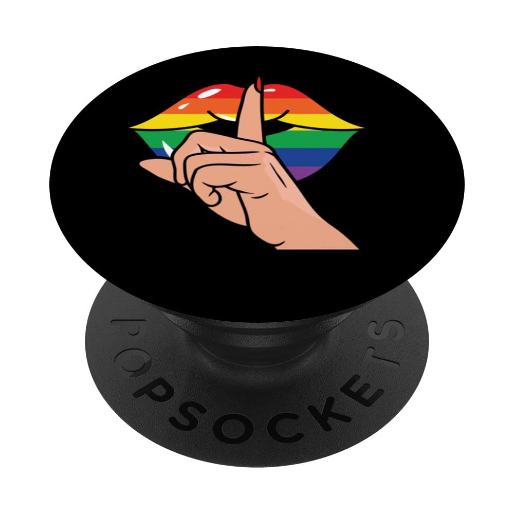 LGBT queer pride social movement proud mom lips PopSockets Swappable PopGrip