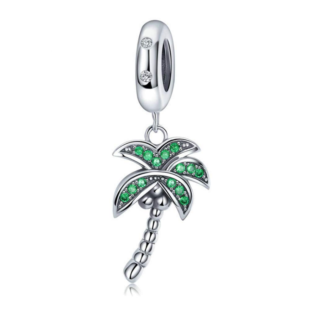 Palm Tree Charm 925 Sterling Silver Tree Charm Love Charm for Pandora Charm Bracelet