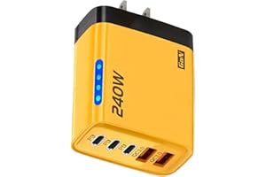 Fast Charging Block - 240W Charging Block - 5-Port Cell Phone Charger with Indicator Light,for Smartphone Tablet Home Travel 