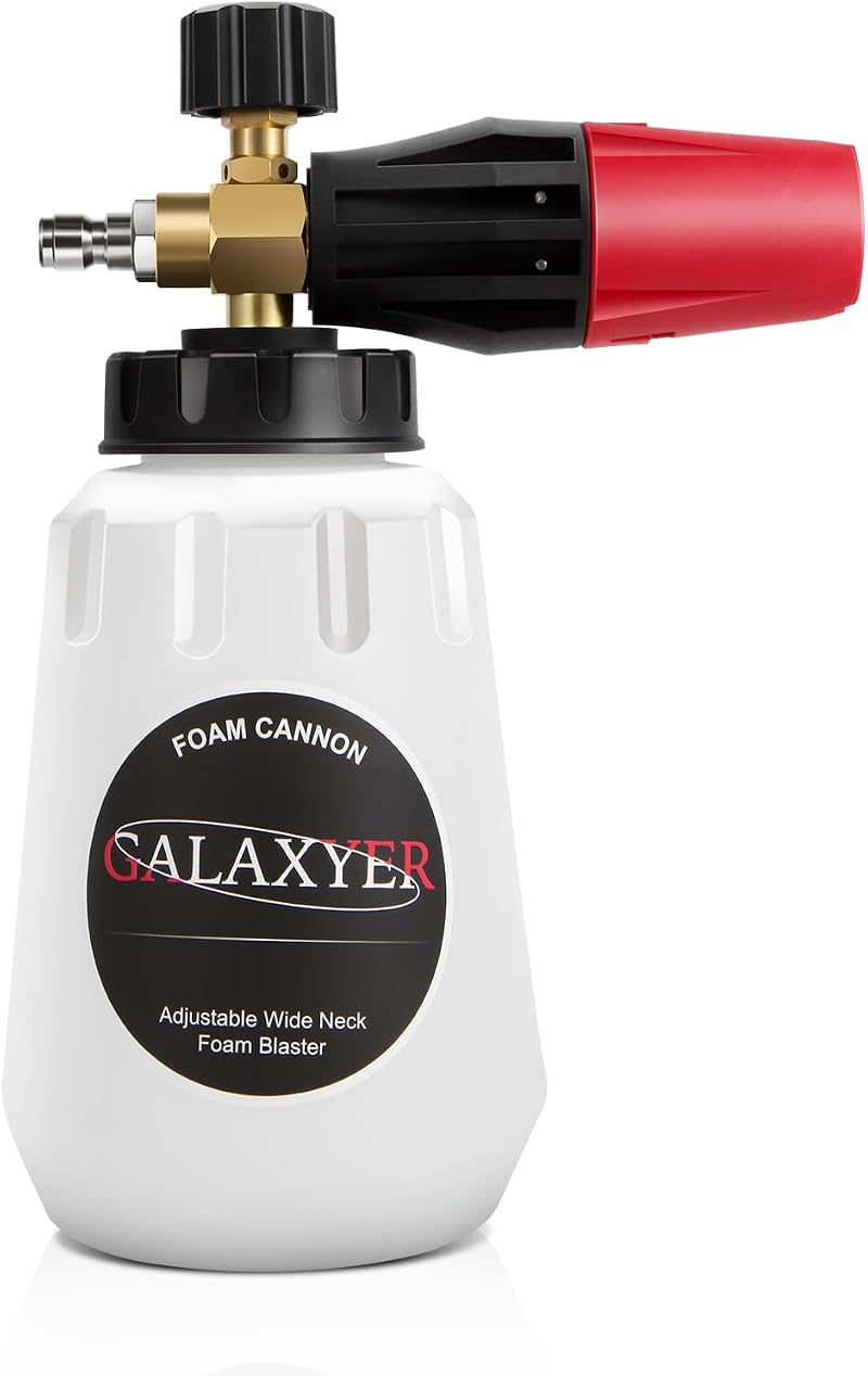 GALAXYER Snow Foam Cannon 1000ml Adjustable Nozzle 1000-3000 PSI 1/4" Quick