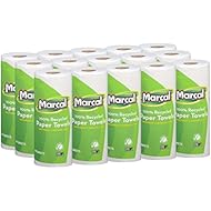 Marcal Paper Towels 100% Recycled 2-Ply, 60 Sheets Per Roll - Case of 15 Individually Wrapped Green Seal Certified 06709
