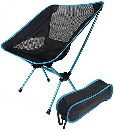 Camping Chairs ONEPACK Ultralight Portable Folding Chairs Lightweight Moon Foldable Beach Chair for Camping Hiking Sporting Touring Fishing Travelling Backpacking Outdoor (Light Blue)