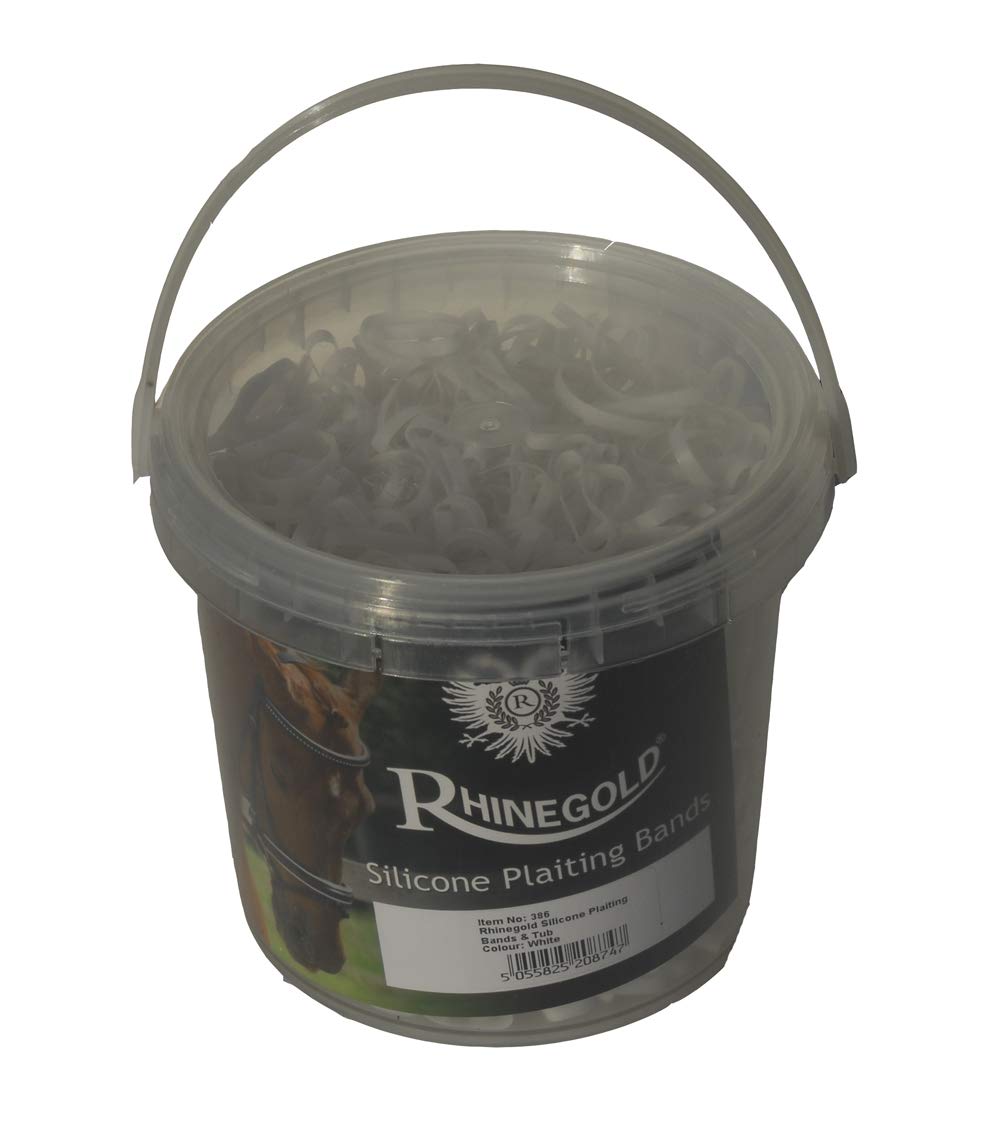 Rhinegold Silicone Plaiting Bands & Tub - White