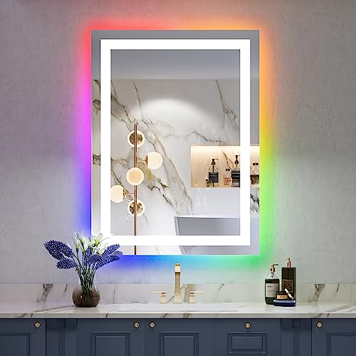 YEELAIT 24x36 Inch RGB LED Bathroom Mirror