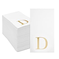 Sparkle and Bash Gold Foil Initial Letter D White