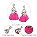 DDLBiz Women Fashion Bohemian Earrings Long Tassel Fringe Dangle Earrings Jewelry (Style2 Hot Pink)