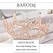 Barode Rose Gold Wedding Crowns and Tiaras Crystal Bride Queen Crowns Opal Rhinestone Bridal Wedding Hair Accessories for Women