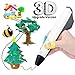 3D Pen, 3D Printing Pen for Kids and Adults, Bonus 2 Free 1.75mm PCL Filament, Safe and Non-Toxic, Perfect for DIY Arts and Crafts, Girls and Boys Christmas Gifts
