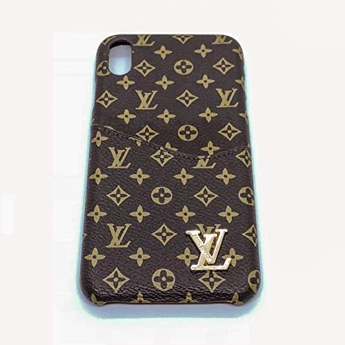 Wallet Leather Case Luxury Fashion Designer Monogram Pattern Inspired Compatible for iPhone Xs Max