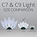 Wintergreen Lighting C7 Cool White LED Christmas Lights, 17 ft String Light Set with 25 Bulbs – Indoor/Outdoor Holiday Decor