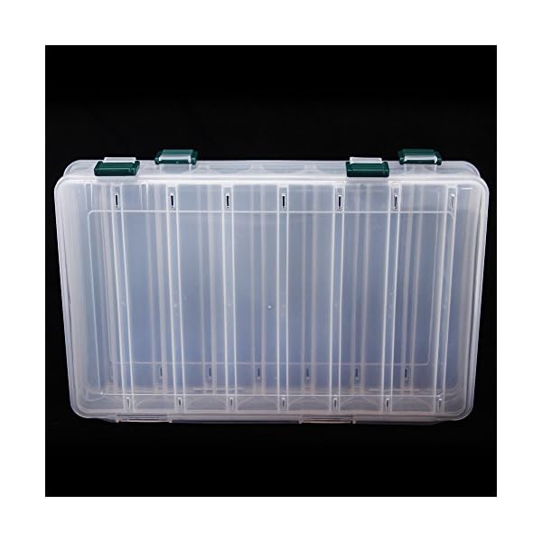 docooler-271847CM-Double-Sided-High-Strength-Transparent-Visible-Plastic-Fishing-Lure-Box-14-Compartments-with-Drain-Hole-Fishing-Tackle