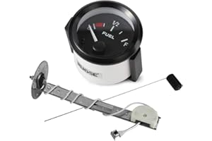 Rupse 2" 52mm Universal Car SUV Fuel Level Gauge Meter w/Fuel Sensor E-1/2-F Pointer 12V