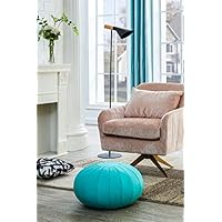 Comfortland Decorative Round Pouf Foot Stool for Christmas Storage Ottoman Seat Unstuffed Bean Bag Floor Chair Small Foot Rest for Living Room, Bedroom, Kids Room and Wedding (Teal Green)