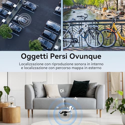 CMINGKEJI Car GPS Tracker, GPS Tracker for Car, Air Tracker GPS Android and iOS Without Subscription, Ultra Long Autonomy, IP68 Waterproof, Super Magnetic Smart Tag for Motorcycle, Bike (Black)