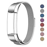 SWEES Metal Bands Compatible Fitbit Alta & Fitbit Alta HR, Milanese Loop Stainless Steel Metal Replacement Accessories Small Large for Women Men, Silver, Black, Rose Gold, Colorful Champagne