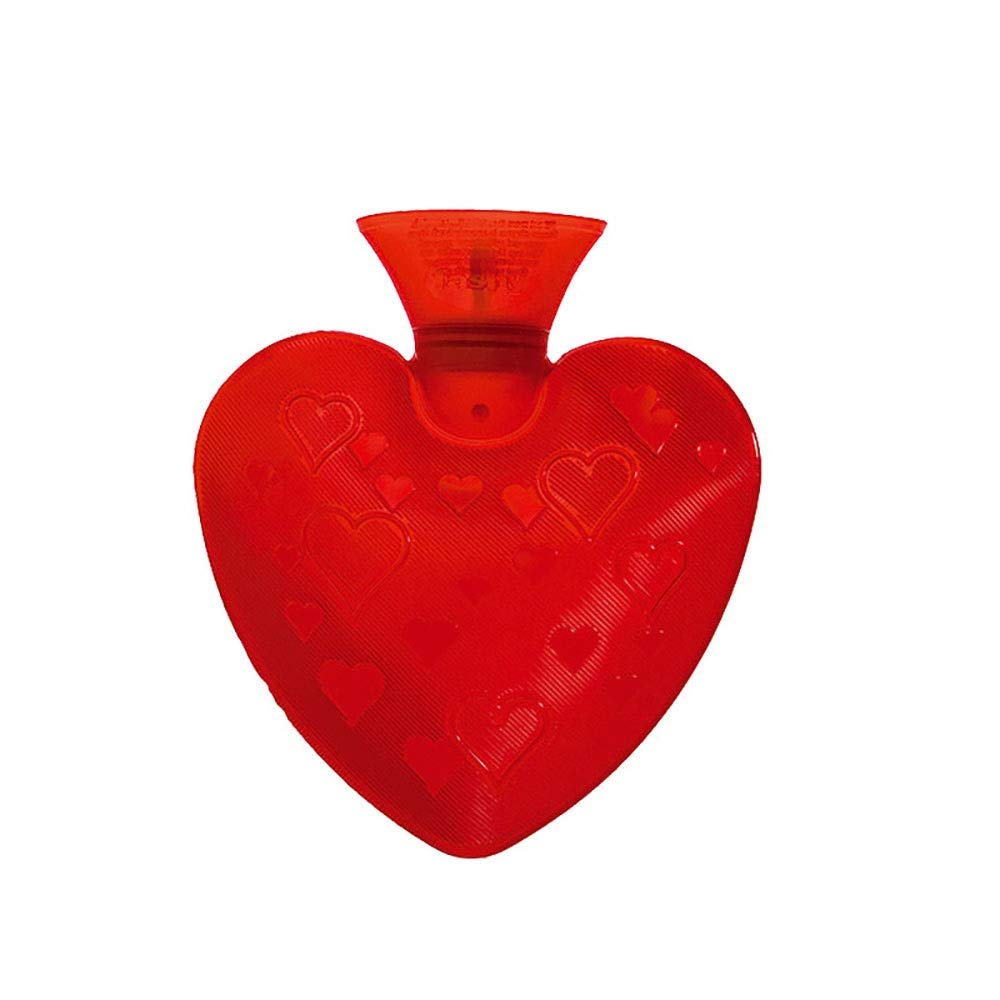 Heart-Shaped Hot Water Bottle,Valentine's Day, Red Mini Hot Water Bag for Pain Relief,Reusable PVC Warm Water Bag Hand Foot Body Keeping Warm 21×17 cm