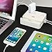 UL Listed Charger Station - EZOPower Desktop Charging Power Strip Surge Protector with 3 AC Outlets, 3 USB Port 6.3A and Built-in Phone/Tablet Holder Stand Slot for iPhone, iPad, Tablet - White