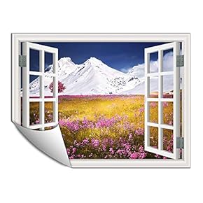 Wall Paper Small Wall Mural Beautiful Scenery Out of The Window Wall Art Removable Wall Decoration for Bedroom Living Room - 24x32 inches