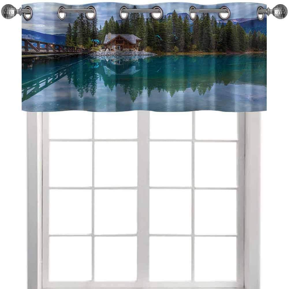 Aishare Store Nature Farmhouse Valance, Canadian Emerald Lake Scenery