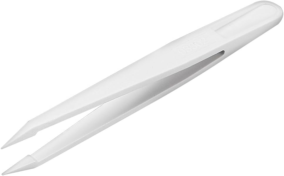 Sourcingmap Plastic Anti-Static Tweezers, Precision Slant Point Tip for Jewelry Craft DIY Beauty Electronics Repair Tools White 93302 - Image 3