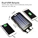 Solar Power Bank 10000mAh Solar Charger Waterproof Portable External Battery USB Charger Built in LED light with Compass for iPad iPhone Android Cellphones (Black)