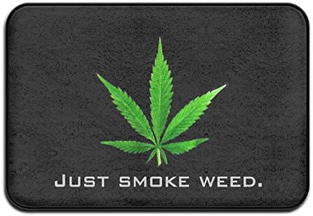 1 Piece Smart Dry Memory Foam Bath Kitchen Mat For Bathroom - Just Smoke Weed Black Shower Spa Rug 18X30 Door Mats Home Decor With Non Slip Backing - 3 Sizes
