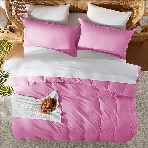 Nestl Twin Duvet Cover Set Soft Double Brushed Light Pink Duvet Cover