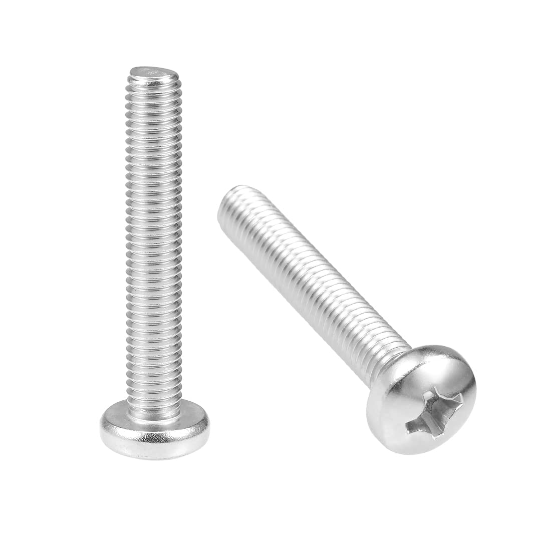 sourcing map M8x50mm Machine Screws Pan Phillips Cross Head Screw 304 Stainless Steel Fasteners Bolts 8Pcs