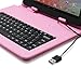 Fosmon Leather Case with Stand, USB Keyboard and Stylus for 10