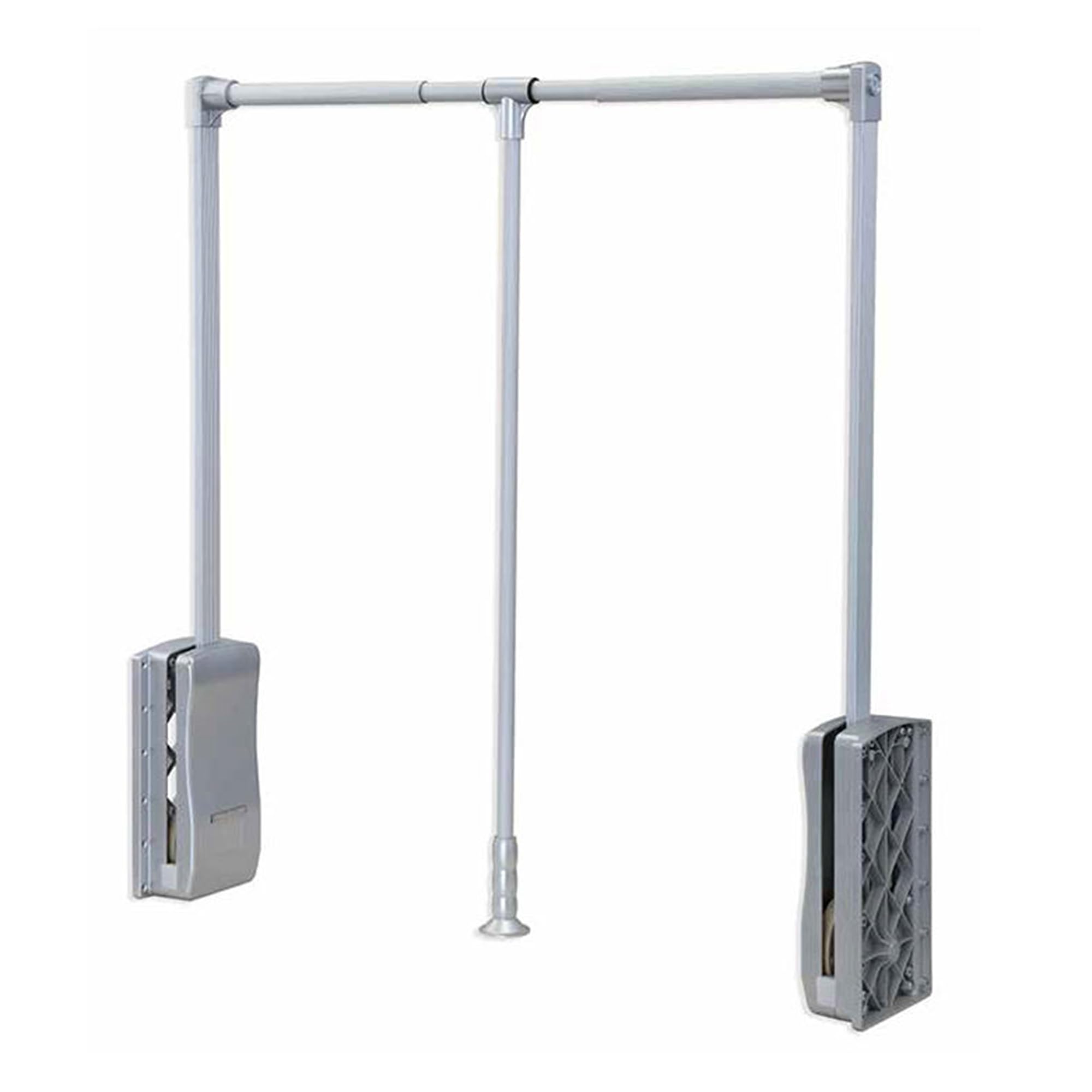 tonchean Pull Down Clothes Rail Adjustable Wardrobe Pull Down Hanging Rail 890-1210 mm Extendable Pull Out Wardrobe Rail Lift for Closet and Wardrobe Weight Capacity Up to 15 kg