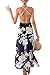 Famulily Women's V-Neck Lace Patchwork Irregular Hem Floral Maxi Dress Medium