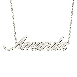 BYBWBL Amanda Name Pendant Necklace Silver Color