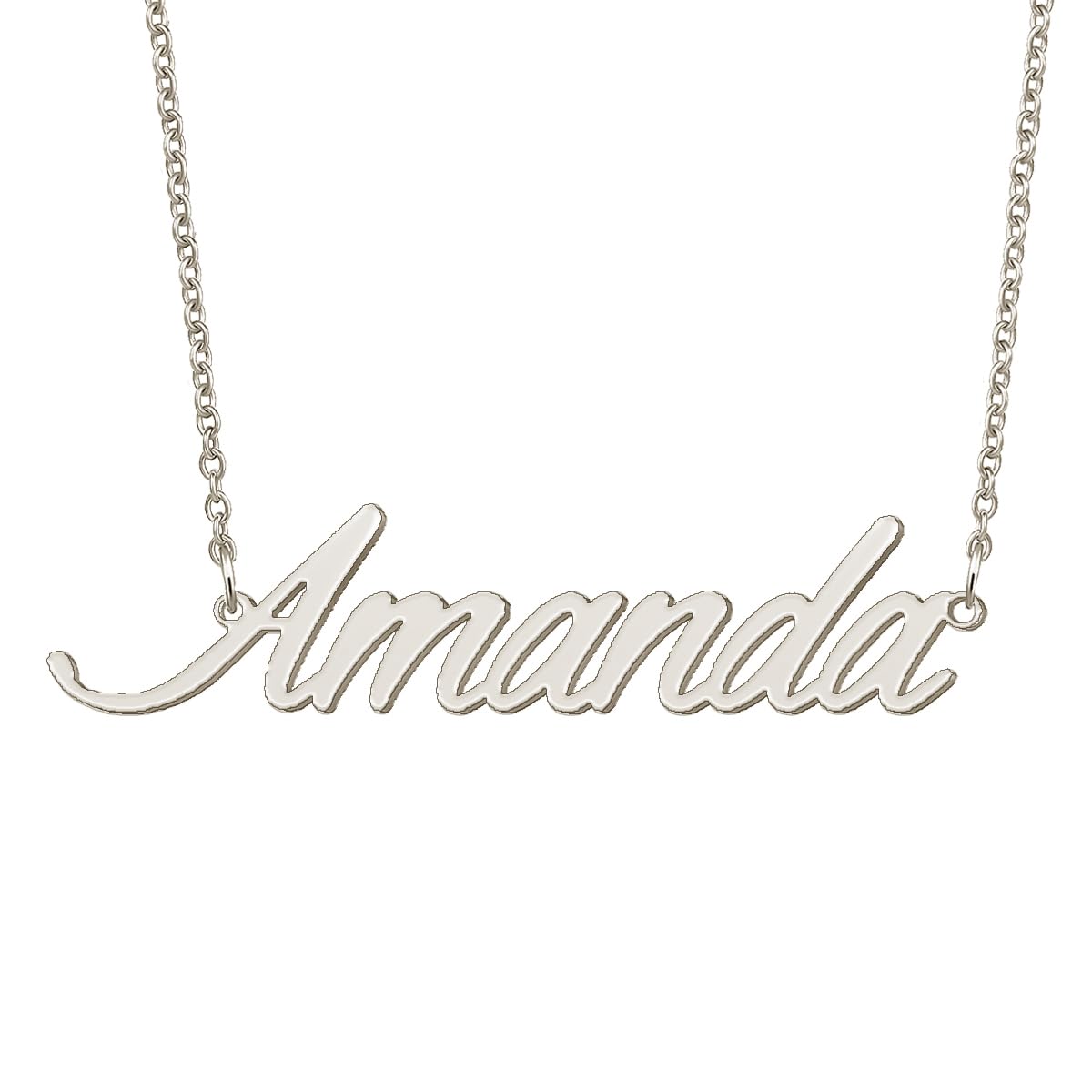 BYBWBL Amanda Name Pendant Necklace Silver Color