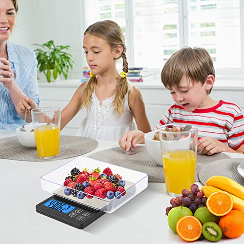 Zibet Rechargeable Digital Kitchen Scale Food Scale Jewelry Scale,0.01g-600g Pocket Scale with Backlit LCD Display,Tray,6 Units,Auto Off,PCS and Tare Function,Stainless Steel - Thumbnail 7