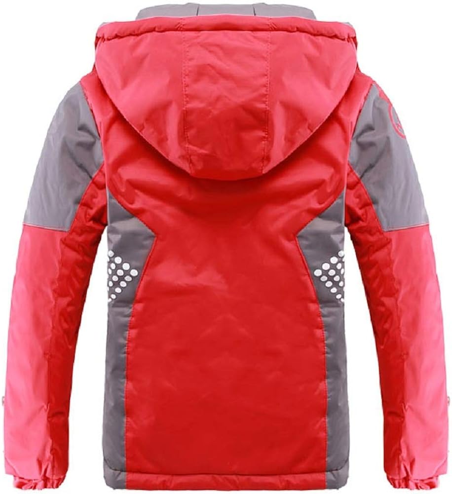Valentina Latest Boys Thicken Fleece Hooded Jacket Warm Quilted Coat Outdoor Cool Cute Fashion for Winter Autumn Spring: Clothing